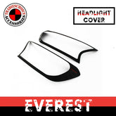 Matt Black Head Light Cover Trim to suit Ford Ranger MK2 Everest 2015-2018